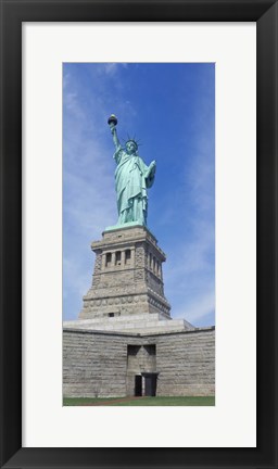 Framed Low angle view of a statue, Statue Of Liberty, Liberty Island, Upper New York Bay, New York City, New York State, USA Print