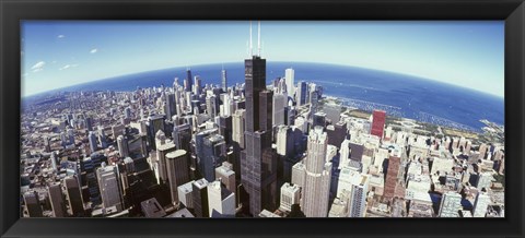 Framed Sears Tower with Lake Michigan in the Background, Chicago, Illinois, USA Print