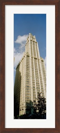 Framed Low angle view of a building, Woolworth Building, Manhattan, New York City, New York State, USA Print