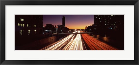 Framed Traffic on the road, City of Los Angeles, California, USA Print