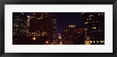 Framed Buildings lit up at night, City of Los Angeles, California Print