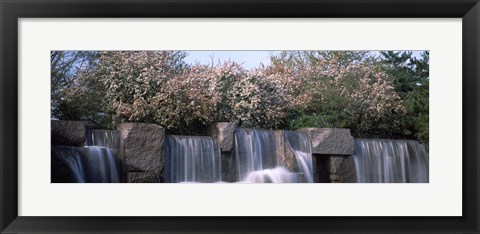 Framed Waterfall, Franklin Delano Roosevelt Memorial, Washington DC, USA Print