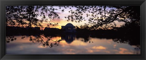 Framed Memorial at the waterfront, Jefferson Memorial, Tidal Basin, Potomac River, Washington DC Print