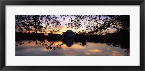 Framed Memorial at the waterfront, Jefferson Memorial, Tidal Basin, Potomac River, Washington DC Print