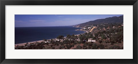 Framed High angle view of an ocean, Malibu Beach, Malibu, Los Angeles County, California, USA Print