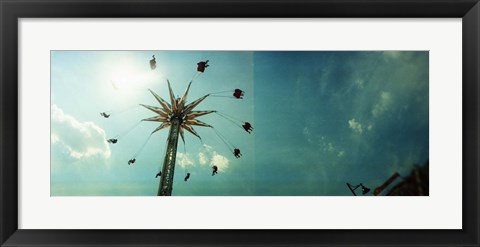 Framed Low angle view of a park ride, Brooklyn Flyer Ride, Luna Park, Coney Island, Brooklyn, New York City, New York State, USA Print