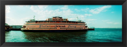 Framed Ferry in a river, Staten Island Ferry, Staten Island, New York City, New York State, USA Print