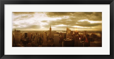 Framed Manhattan on a Cloudy Day Print