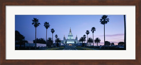 Framed Oakland Temple at dusk, Oakland, California Print