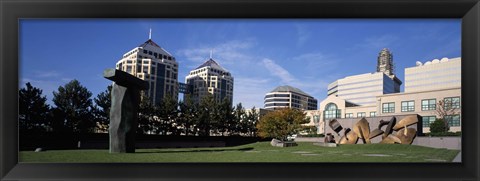 Framed Sculptures in a garden, West Garden, Oakland City Center, Oakland, Alameda County, California, USA Print