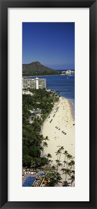 Framed Beach in Honolulu, Hawaii Print