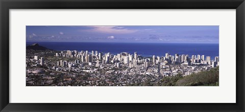 Framed Honolulu skyline, Oahu, Honolulu County, Hawaii, USA 2010 Print