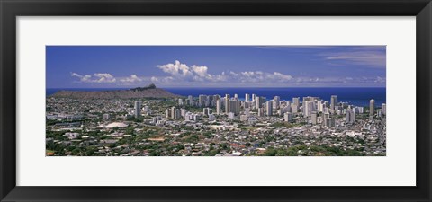 Framed View of a city, Honolulu, Oahu, Honolulu County, Hawaii, USA 2010 Print