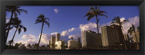 Framed Low angle view of skyscrapers, Honolulu, Hawaii, USA 2010 Print