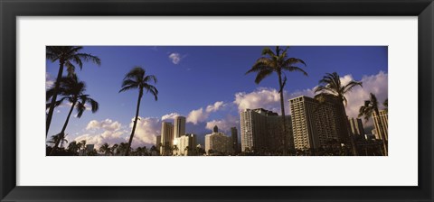 Framed Low angle view of skyscrapers, Honolulu, Hawaii, USA 2010 Print