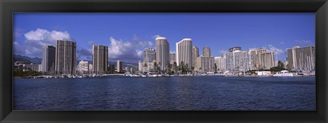 Framed Honolulu skyline, Hawaii Print