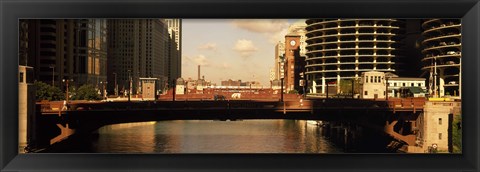 Framed Buildings at the waterfront, Marina Towers, Chicago River, Chicago, Cook County, Illinois, USA Print