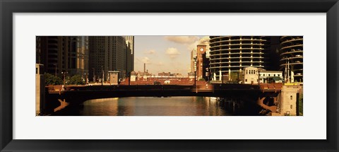 Framed Buildings at the waterfront, Marina Towers, Chicago River, Chicago, Cook County, Illinois, USA Print