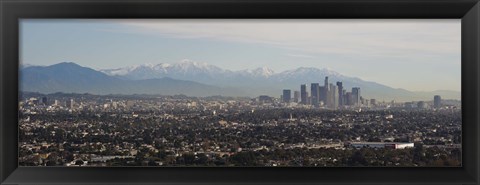 Framed High angle view of a city, Los Angeles, California Print