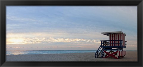 Framed Lifeguard on the beach, Miami, Miami-Dade County, Florida, USA Print