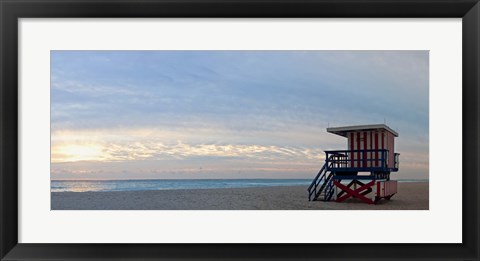 Framed Lifeguard on the beach, Miami, Miami-Dade County, Florida, USA Print