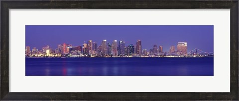 Framed San Diego in Bright Blue Print