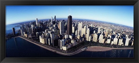 Framed Skyscrapers in a city, Lake Shore Drive, Hancock Building, Chicago, Cook County, Illinois, USA 2011 Print