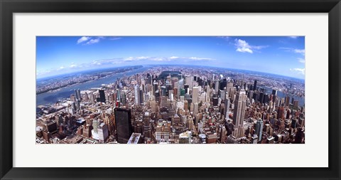 Framed Aerial View of Manhattan Skyscrapers, 2011 Print