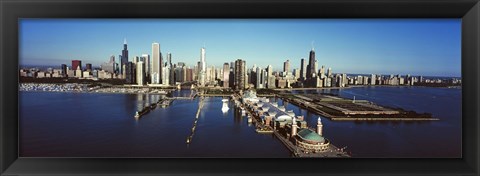 Framed Pier on a lake, Navy Pier, Lake Michigan, Chicago, Cook County, Illinois, USA 2011 Print