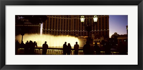 Framed Tourists looking at a fountain, Las Vegas, Clark County, Nevada, USA Print