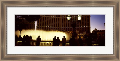 Framed Tourists looking at a fountain, Las Vegas, Clark County, Nevada, USA Print