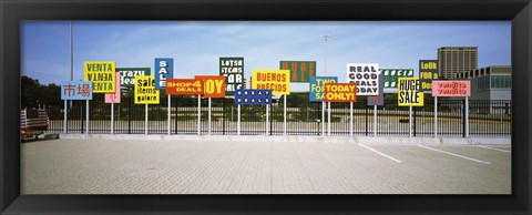 Framed Signs on a street, Maxwell Street, Chicago, Illinois, USA Print