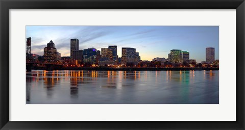 Framed Buildings at the waterfront, Portland, Multnomah County, Oregon, USA Print