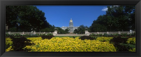 Framed Garden in front of a State Capitol Building, Civic Park Gardens, Denver, Colorado, USA Print