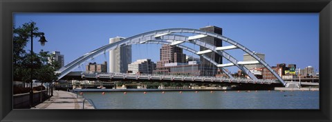 Framed Frederick Douglas-Susan B. Anthony Memorial Bridge across the Genesee River, Rochester, Monroe County, New York State, USA 2011 Print