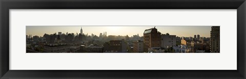 Framed High angle view of buildings in a city at dawn, Manhattan, New York City, New York State, USA Print