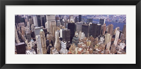 Framed Aerial view of midtown Manhattan, New York City, New York State, USA Print