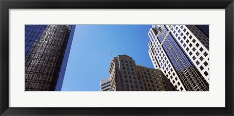 Framed Low angle view of skyscrapers in a city, Charlotte, Mecklenburg County, North Carolina, USA 2011 Print