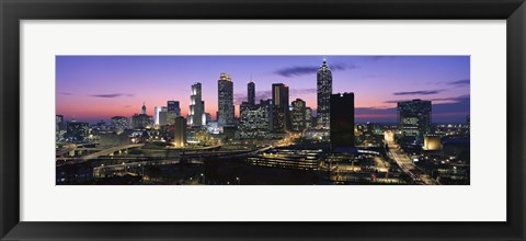 Framed Atlanta skyline at night, Georgia, USA Print