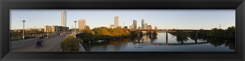 Framed Skyscrapers in a city, Lamar Street Pedestrian Bridge, Austin, Texas, USA Print