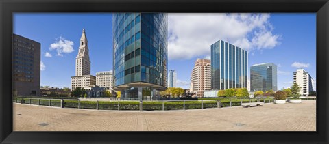 Framed Modern buildings in a city, Hartford, Connecticut, USA 2011 Print