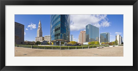 Framed Modern buildings in a city, Hartford, Connecticut, USA 2011 Print