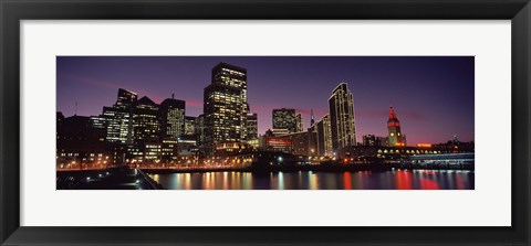 Framed Buildings on the San Francisco at Night, California, USA Print