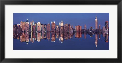 Framed New York Skyline with Reflection Print