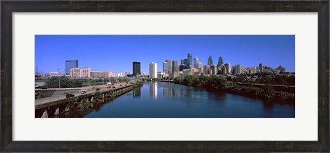 Framed Buildings at the waterfront, Philadelphia, Schuylkill River, Pennsylvania, USA Print