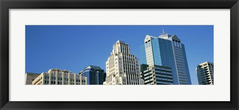 Framed Close up of buildings in Downtown Kansas City, Missouri Print