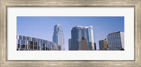 Framed Low angle view of downtown skyline, Town Pavilion, Kansas City, Missouri Print