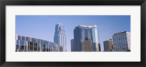 Framed Low angle view of downtown skyline, Town Pavilion, Kansas City, Missouri Print