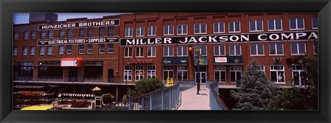 Framed Bricktown Mercantile building along the Bricktown Canal, Bricktown, Oklahoma City, Oklahoma, USA Print