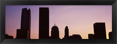 Framed Downtown skyline at dusk, Oklahoma City, Oklahoma, USA Print